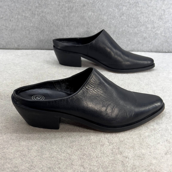 Urban Outfitters Leather Slip On Clog Mules - Black -Women Size 9 - Picture 5 of 10